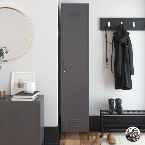 Bradford - Armoire Avec 1 Porte En Métal Gris Graphite