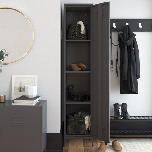 Bradford - Armoire Avec 1 Porte En Métal Gris Graphite