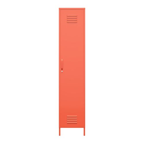 Cache - Armoire Haute Avec 1 Porte En Métal Orange