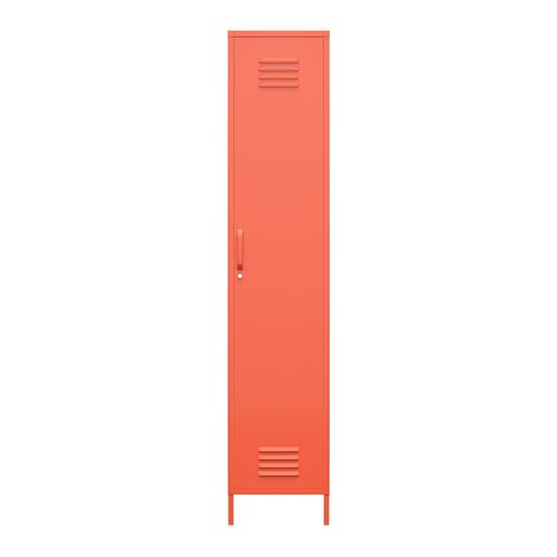 Cache - Armoire Haute Avec 1 Porte En Métal Orange