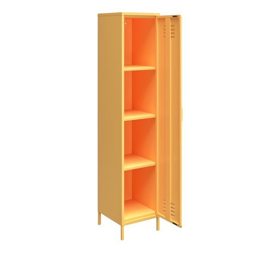 Cache - Armoire Haute Avec 1 Porte En Métal Jaune
