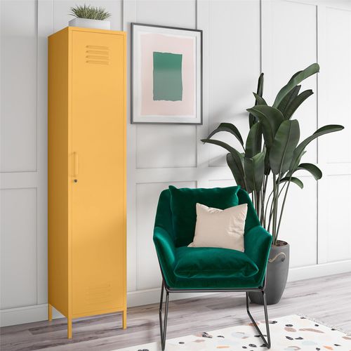 Cache - Armoire Haute Avec 1 Porte En Métal Jaune