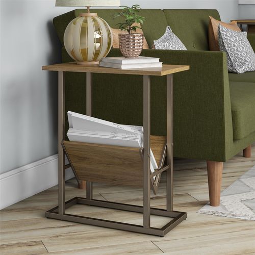 Regal-table D'appoint En Aspect Noyer