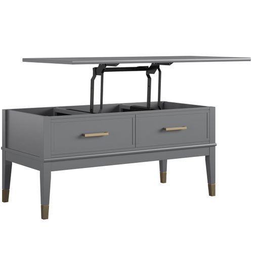 Westerleigh - Table Basse Avec Plateau Relevable En Mélaminé Gris
