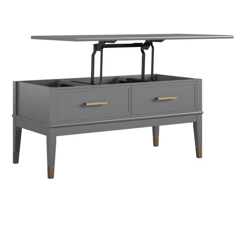 Westerleigh - Table Basse Avec Plateau Relevable En Mélaminé Gris