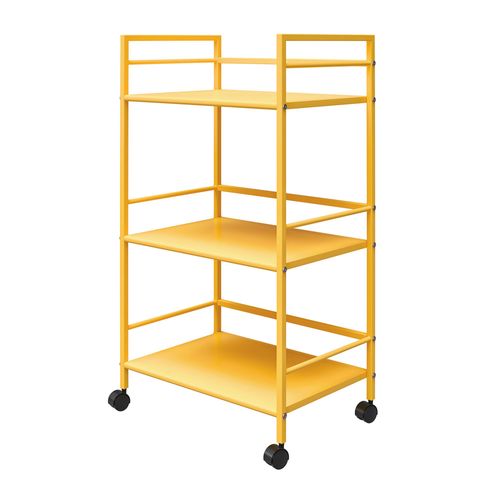 Cache-chariot à Roulettes En Métal Jaune