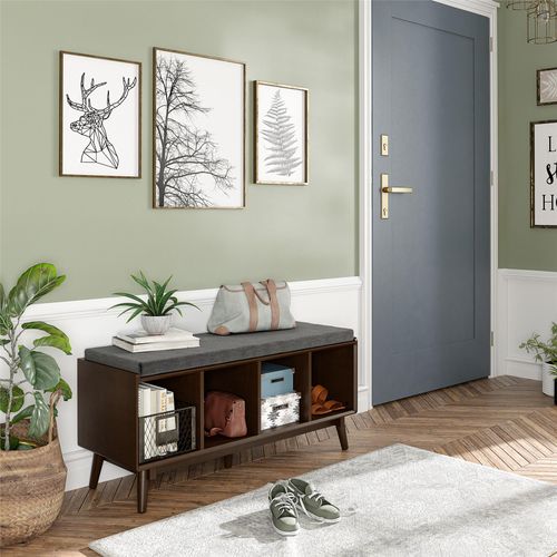 Brittany-Buffet à 4 Compartiments En Mdf Marron