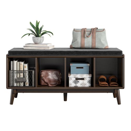 Brittany-Buffet à 4 Compartiments En Mdf Marron