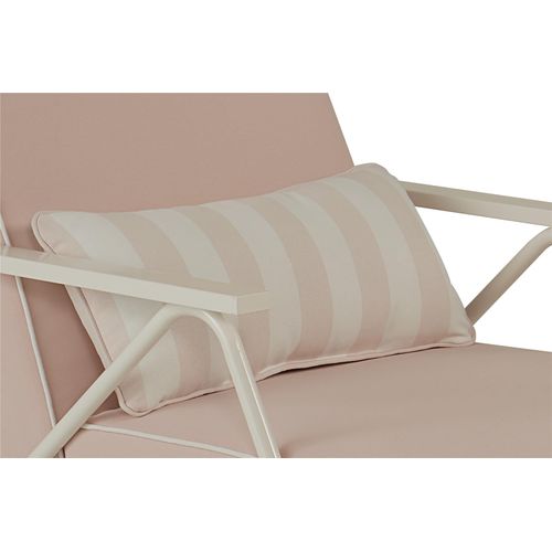 Connie-chaise Longue D'extérieur En Oléfine Rose Water Et Structure En Acier Blanc