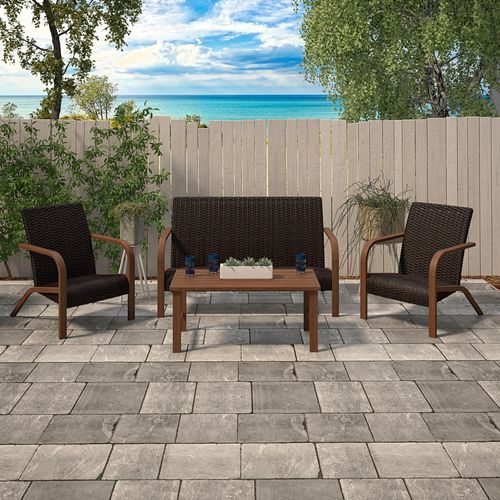 Smartwick-lot De 2 Chaises Longues En Résine Marron Foncé