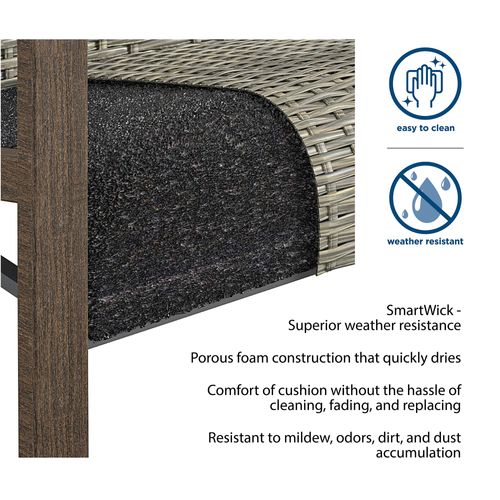 Smartwick-lot De 2 Chaises Longues En Résine Gris