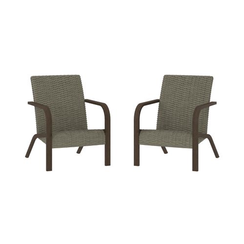 Smartwick-lot De 2 Chaises Longues En Résine Gris