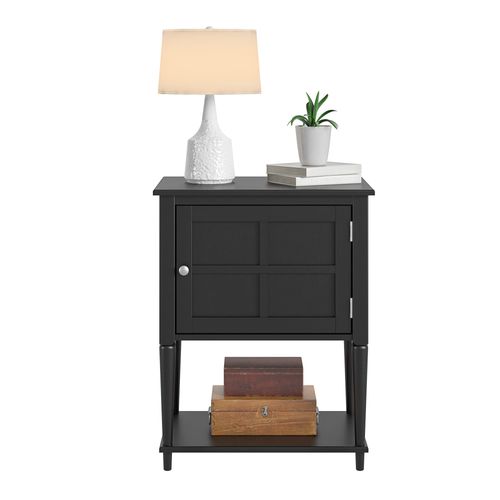 Fairmont-table D'appoint Avec 1 Porte En Mdf Noir