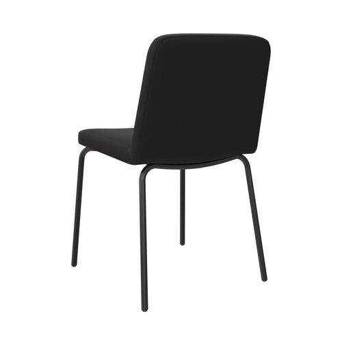 Corey-lot De 2 Chaises De Salle à Manger En Simili Cuir Noir