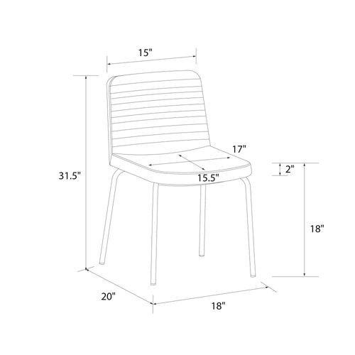 Corey-lot De 2 Chaises De Salle à Manger En Tissu Gris