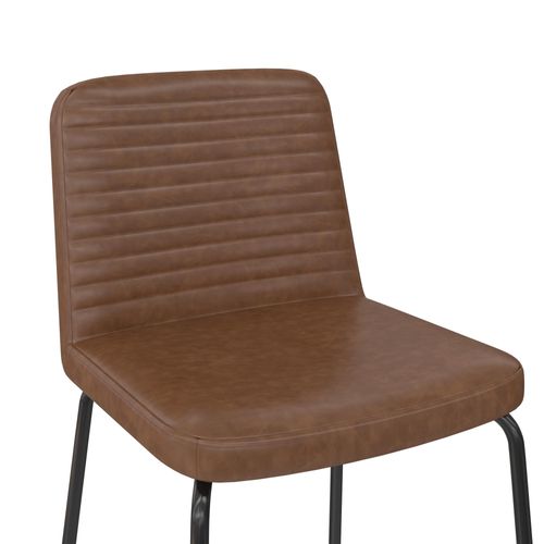 Corey-lot De 2 Chaises De Salle à Manger En Simili Cuir Camel