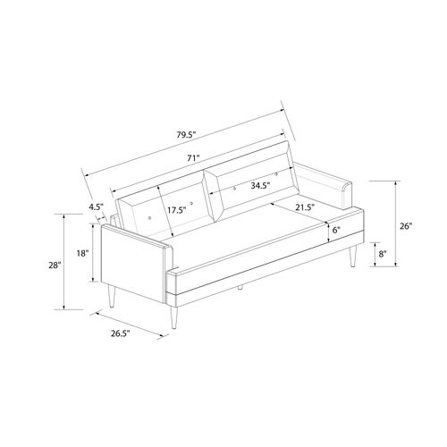 Bailey-canapé 3 Places En Velours Gris Clair