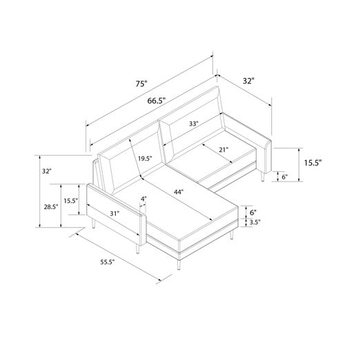 Francis-canapé D'angle 3 Places En Lin Gris Clair