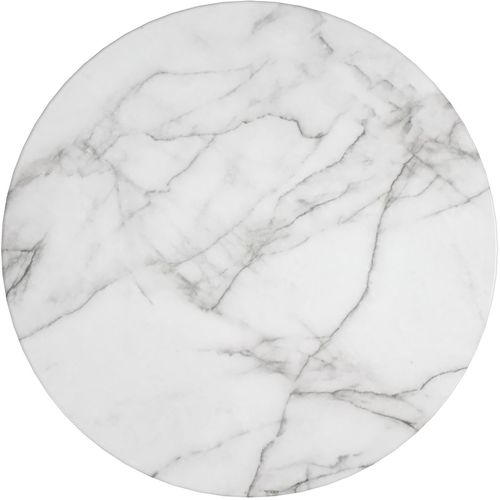 Gwyneth - Table Basse En Mdf Marbre Blanc Et Structure En Métal Laiton