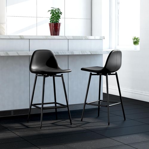 Calvin-chaise De Bar Avec Structure Métallique En Pu Noir