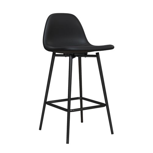 Calvin-chaise De Bar Avec Structure Métallique En Pu Noir