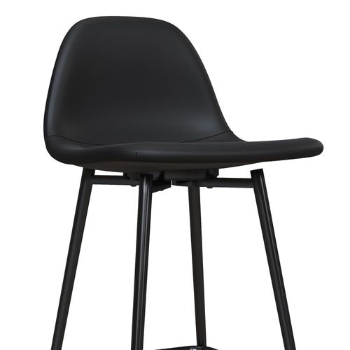 Calvin-chaise De Bar Avec Structure Métallique En Pu Noir
