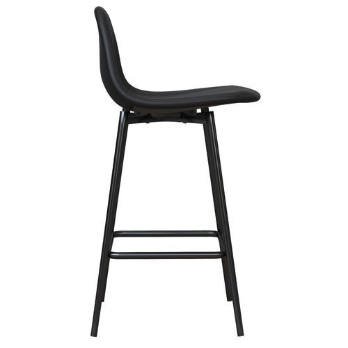Calvin-chaise De Bar Avec Structure Métallique En Pu Noir
