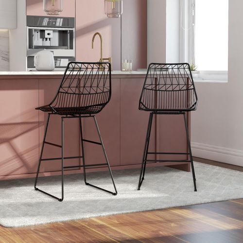 Astrid-tabouret De Bar En Métal Noir