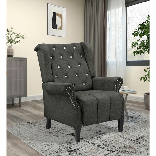 Aura-fauteuil De Relaxation Anthracite Belfast Fabric