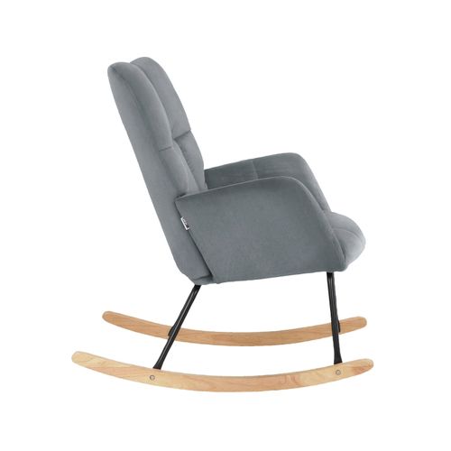 Elza - Fauteuil à Bascule En Velours Gris