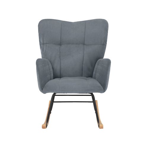 Elza - Fauteuil à Bascule En Velours Gris