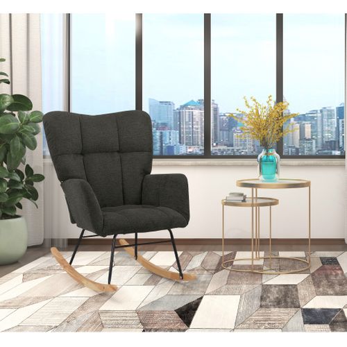 Elza-fauteuil à Bascule En Tissu Belfast Anthracite