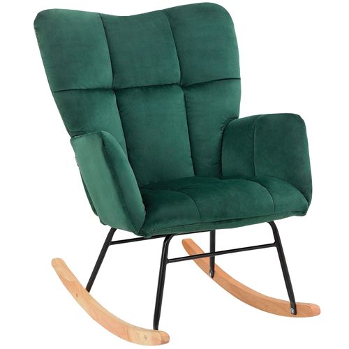 Elza - Fauteuil à Bascule En Velours Vert