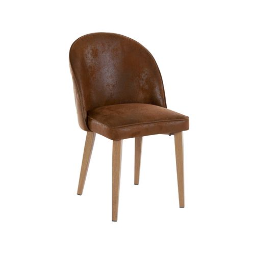 Paola-chaise De Salle à Manger 2 Pack En Microfibre Marron