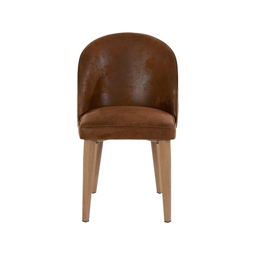 Paola-chaise De Salle à Manger 2 Pack En Microfibre Marron