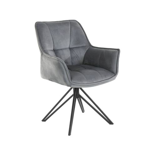 Ciana-lot De 2 Fauteuils En Velours Gris