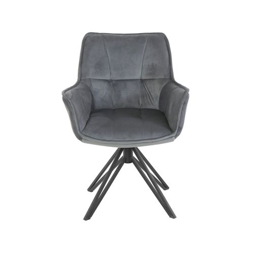 Ciana-lot De 2 Fauteuils En Velours Gris