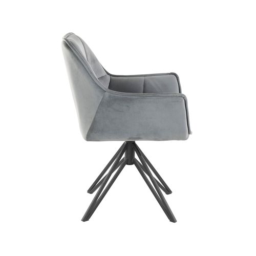 Ciana-lot De 2 Fauteuils En Velours Gris