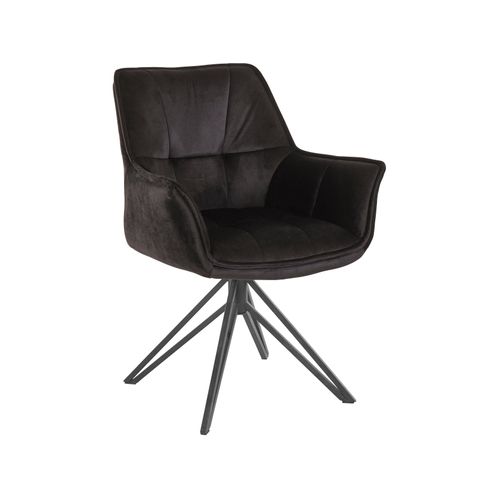 Ciana-lot De 2 Fauteuils En Velours Noir