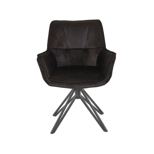 Ciana-lot De 2 Fauteuils En Velours Noir