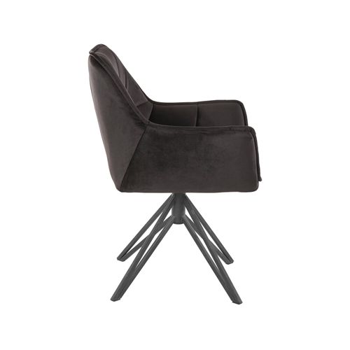 Ciana-lot De 2 Fauteuils En Velours Noir