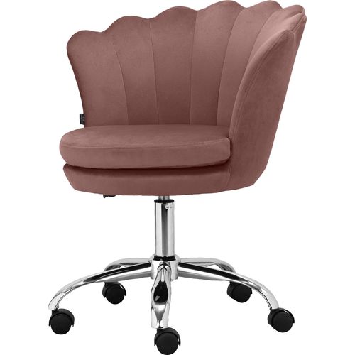 Wendy - Chaise De Bureau Tapissée En Velours Rose