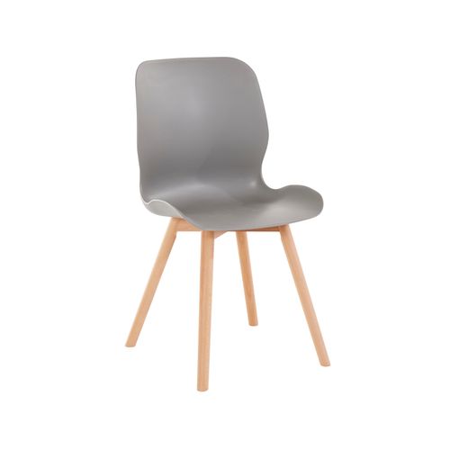 Lance-lot De 2 Chaises De Salle à Manger En Plastique Gris Clair