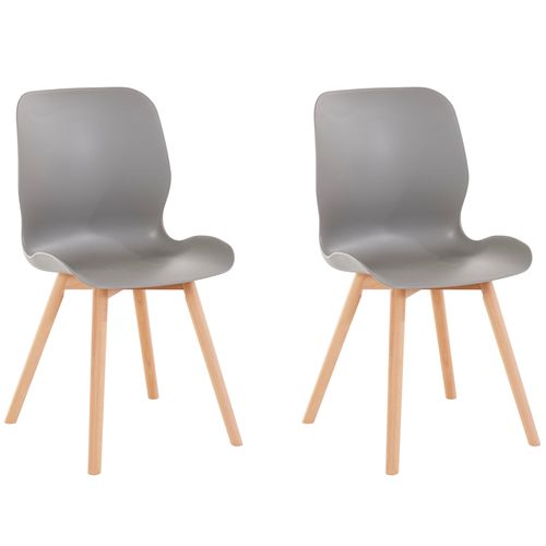 Lance-lot De 2 Chaises De Salle à Manger En Plastique Gris Clair