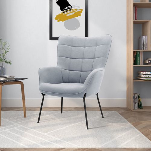 Boris-fauteuil En Tissu Gris Clair