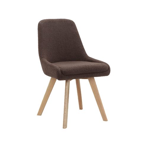 Trudi-lot De 2 Chaises De Salle à Manger En Tissu Marron