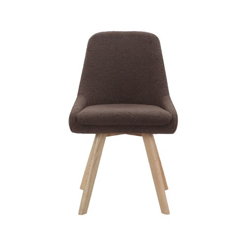 Trudi-lot De 2 Chaises De Salle à Manger En Tissu Marron
