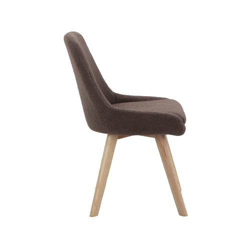 Trudi-lot De 2 Chaises De Salle à Manger En Tissu Marron