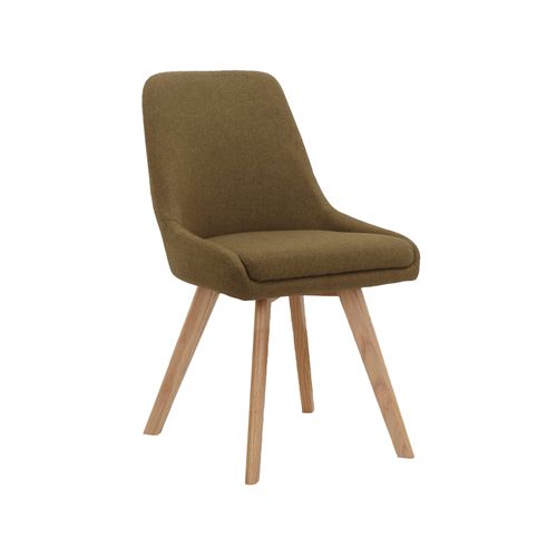 Trudi-lot De 2 Chaises De Salle à Manger En Tissu Olive