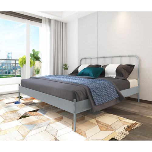 Aaron-lit En Métal Gris 180x200